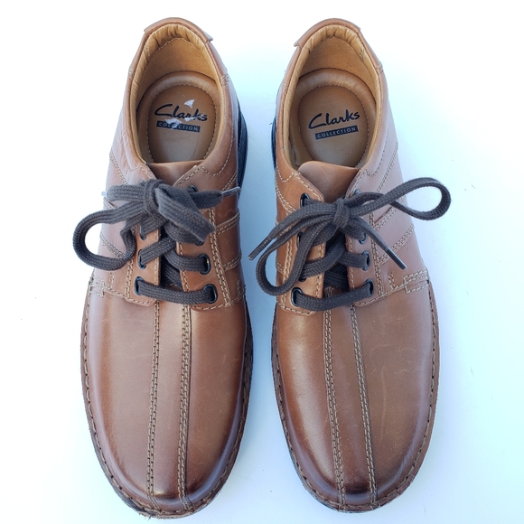 NWOB Clarks lace up brown leather dress shoes - Picture 4 of 10